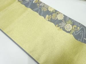 流水に花模様織出し袋帯